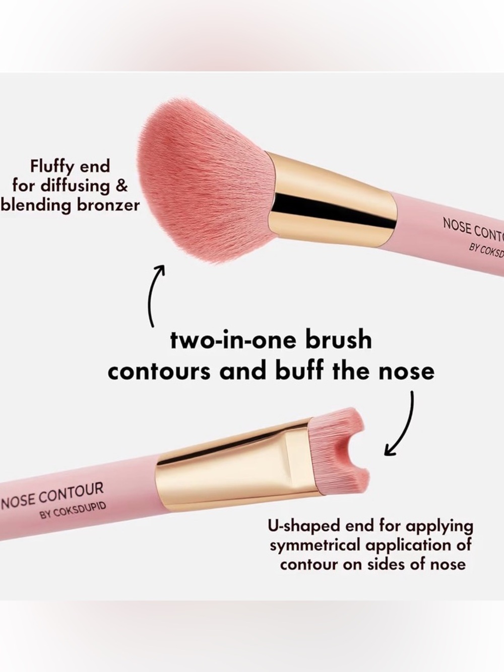 Nose Contour Dual-Ended Sculpting Brush - Pink 2 in 1 nwt - Picture 2 of 8